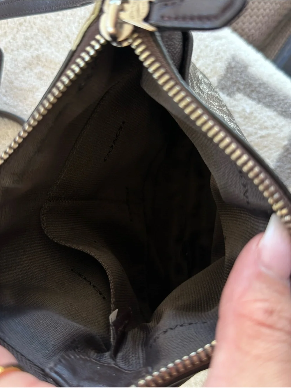 Coac Brown Signature Canvas Messenger Bag